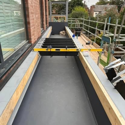 Composite balcony decking frame installation