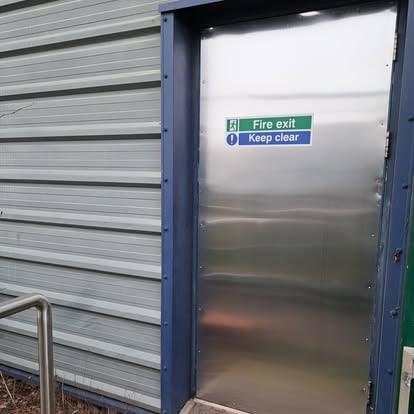 Stainless steel fire exit door single on commercial building