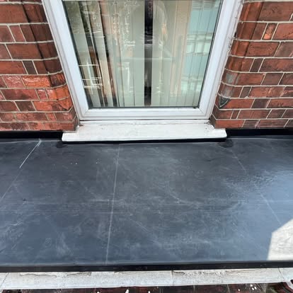 Completed EPDM flat roof on Victorian bay window