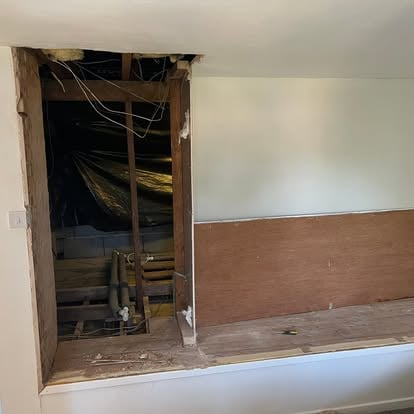 White six-panel door with pine frame fitted