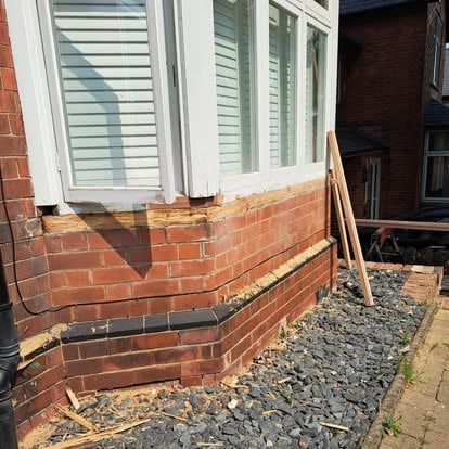 Bay window cill stripped and old material removed