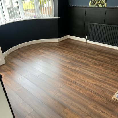 Completed LVT floor in bay window room