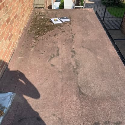 Old felt flat roof before replacement