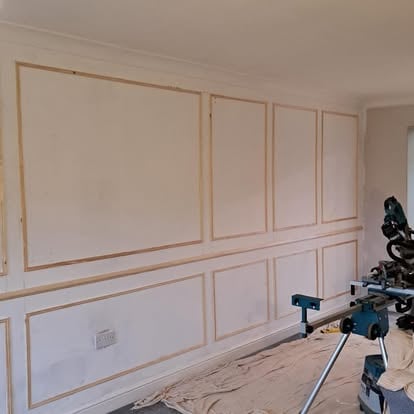 Living room wall panelling nearing completion
